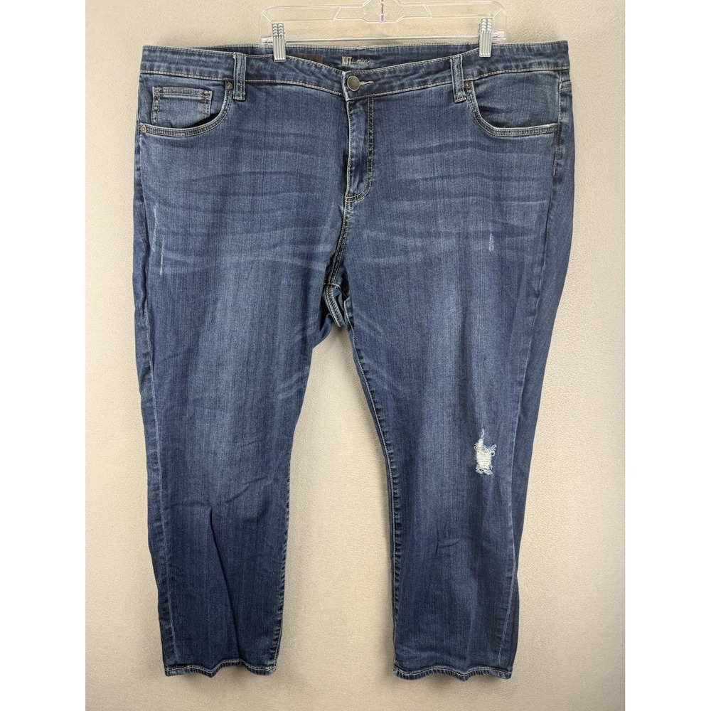 Kut From The Kloth Jeans Women's Sz 24W Boyfriend High Rise Distressed Denim